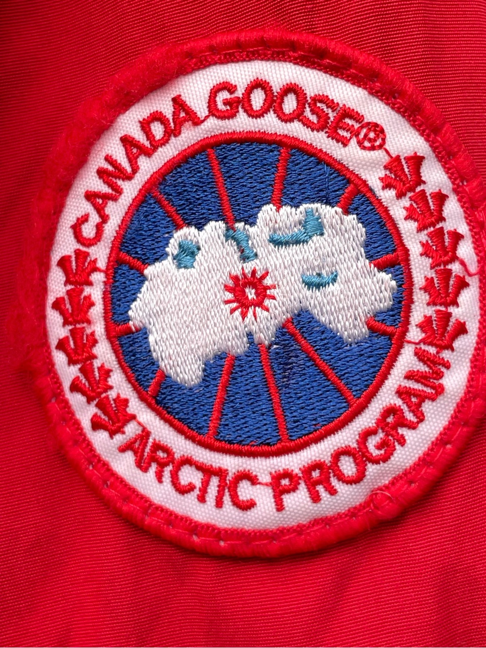 Canada Goose Red Parka with Fur-Trimmed Hood Size Large - Picture 8 of 14